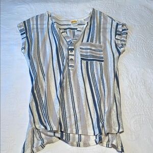 Women's Striped Blue and Beige Top.great condition.Only worn it once.